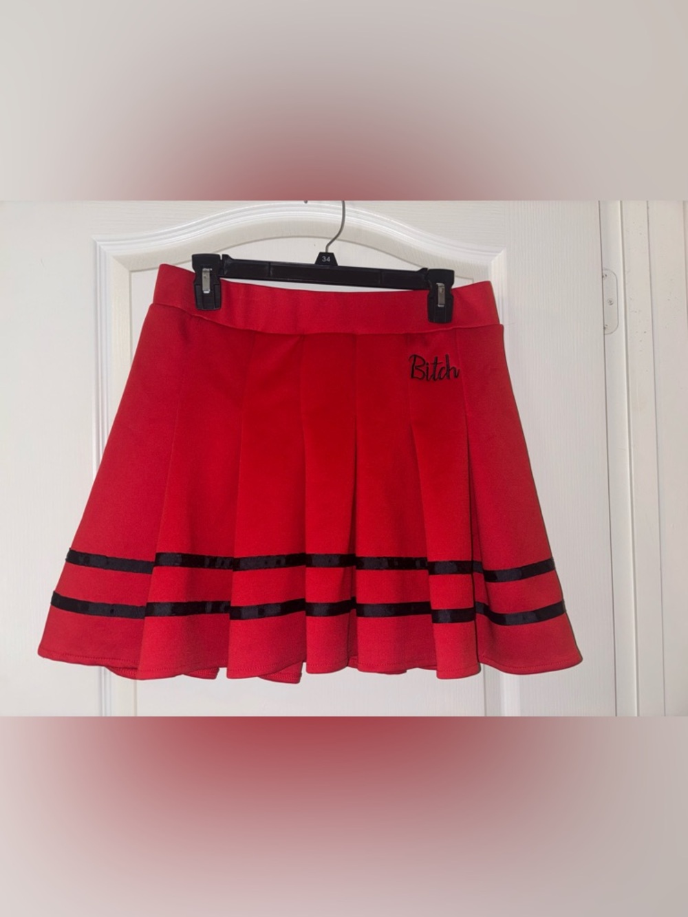Red B*tch Pleated skirt